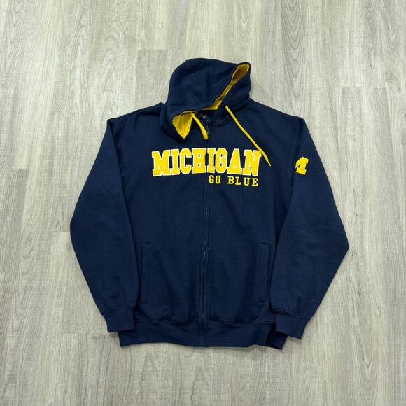Vintage Other - Vintage Michigan Wolverines Full Zip Hoodie Men's Large Blue Yellow y2k UofM